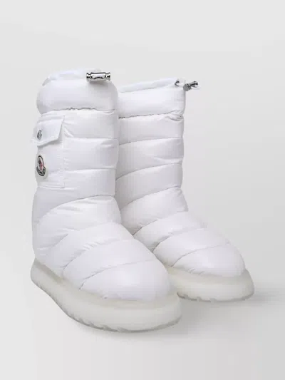 Moncler Gaia Quilted Nylon Pocket Snow Boots In White