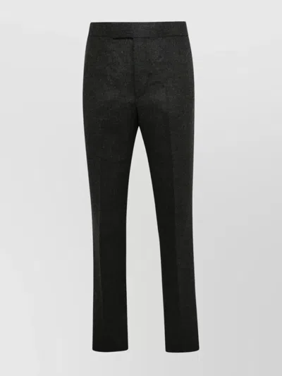 Thom Browne Green Wool Trousers In Black