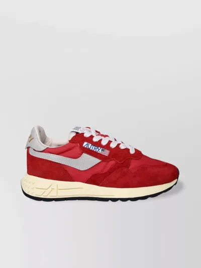 Autry Red Suede Blend Sneakers