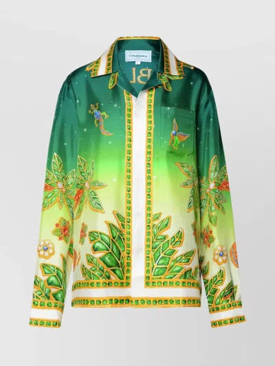 Casablanca 'african Jewels' Silk Shirt In Multi