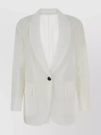 Brunello Cucinelli Peak-lapels Single-breasted Blazer In White