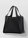 Stella Mccartney Logo Grainy Alter Mat Crossbody Bag In Black