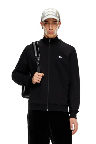 Diesel "s-lock-doval-pj" Logo Zip Sweatshirt In Black