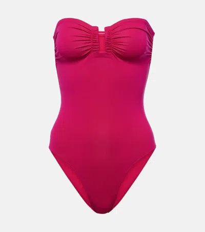 Eres Cassiopée Strapless Bustier Swimsuit In Pink
