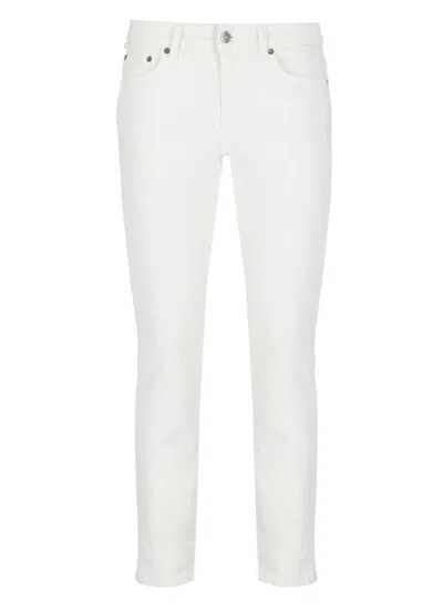 Dondup Cloud White Stretch-cotton Denim Jeans