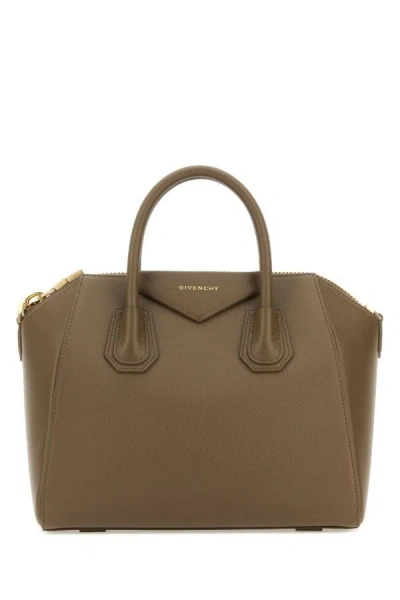 Givenchy Woman Cappuccino Leather Small Antigona Handbag In Brown