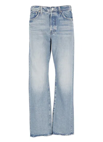 Mother The Ditcher Hover Cropped Jeans In Blue