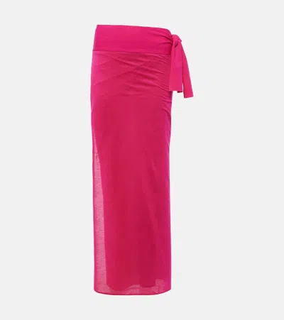 Eres Peplum Cotton Beach Cover-up In Pink