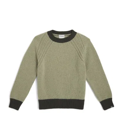 J & Josh Kids'  Merino-cashmere Sweater (2-14 Years) In Green