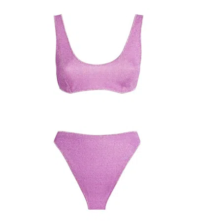 Oseree Lumière Sporty '90s Bikini In Pink