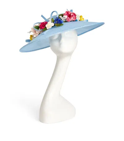 Rachel Trevor-morgan Floral Bell Hat Fascinator In Blue