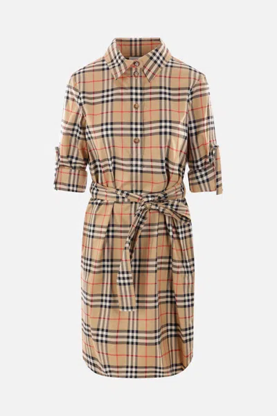 Burberry Dresses In Archive Beige Check