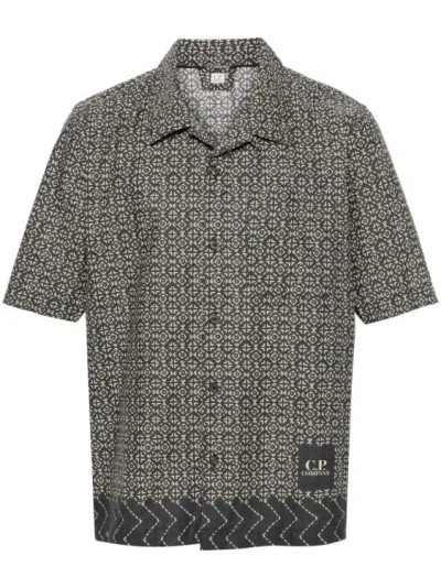 C.p. Company Baja-print Cotton Shirt In Grey