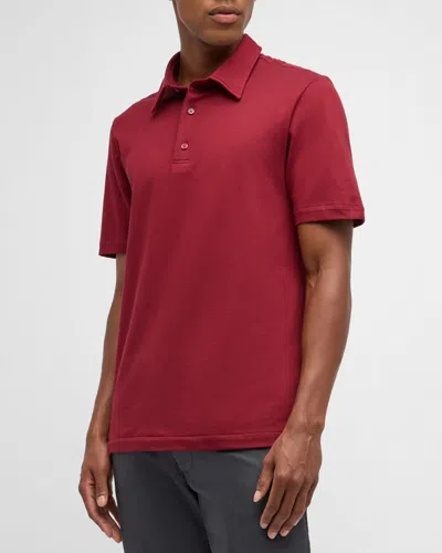 Brioni Men's Cotton Jersey Polo Shirt In Bordeaux