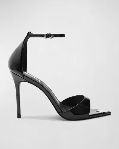 Schutz Pamela Patent Ankle-strap Sandals In Black