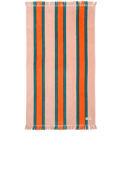 Business & Pleasure Co. Beach Towel In Bistro Dusty Pink Stripe