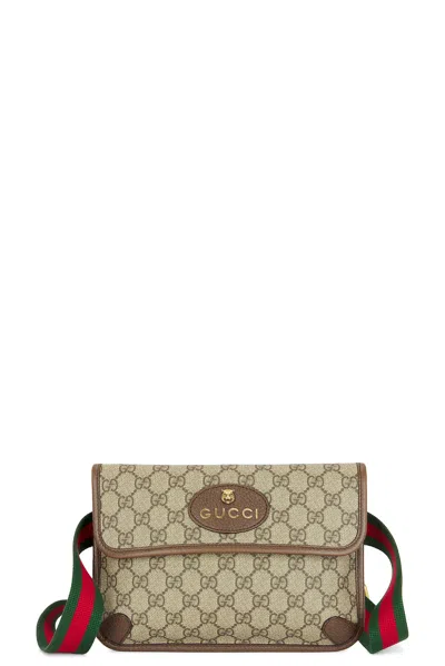 Gucci Gg Supreme Taiga Shoulder Bag In Beige