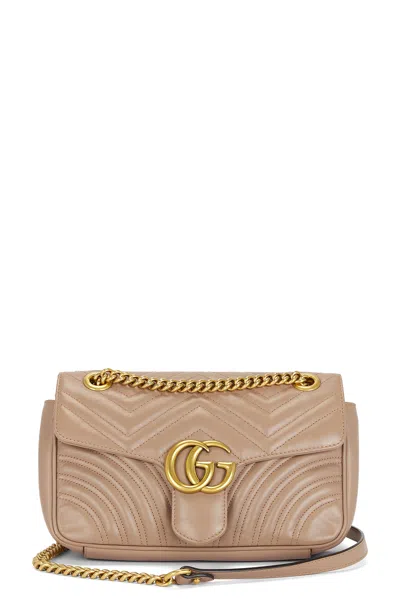 Gucci Gg Marmont Chain Shoulder Bag In Taupe