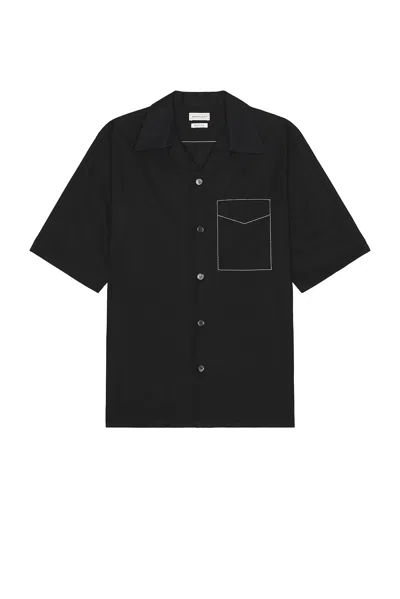 Alexander Mcqueen Stitching Short Sleeve Shirt In Black