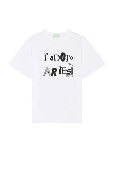 Aries J'adoro  Ransom T-shirt In White