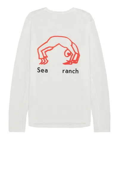 District Vision Hemp Long Sleeve T Shirt In Sea Ranch White