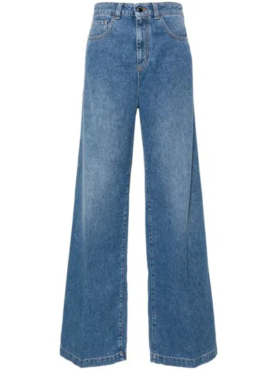 Emporio Armani Wide Leg Denim Jeans In Blue