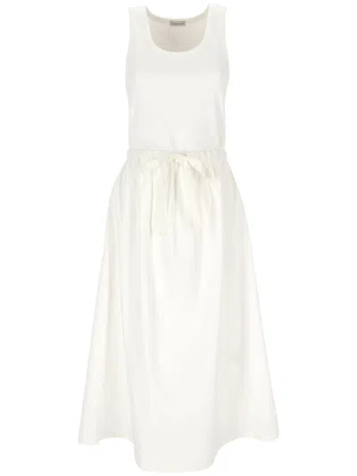 Moncler Panelled Sleeveless Dress In White
