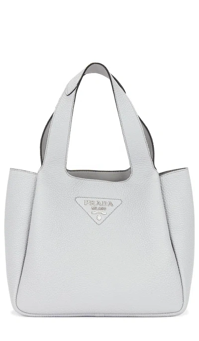 Fwrd Renew Prada Vitello Daino Dynamique Handbag In Grey