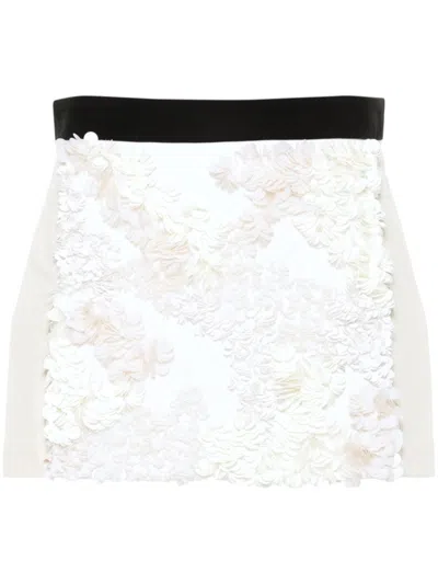 Plan C Sequin-embellished Mini Skirt In Multi