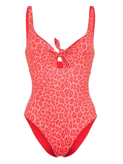 Fisico Leopard-print Swimsuit In Pink