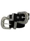 B-LOW THE BELT B-LOW THE BELT SMALL BRI BRI VELVET BELT,BT7786 BRI BRI VELVET BLACK SILVER