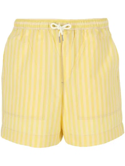Maison Kitsuné Maison Kitsune' Shorts In Light Yellow Stripes