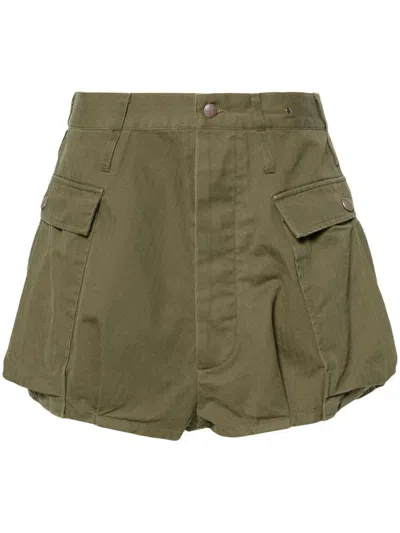 R13 Shorts In Olive Herringbone
