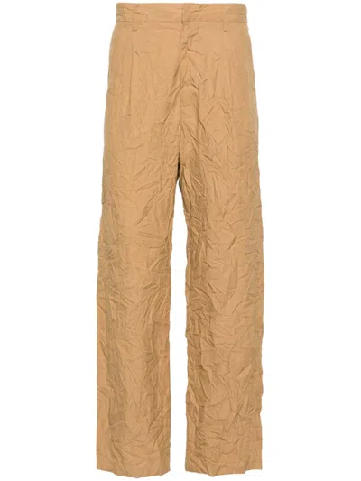 Auralee Finx Mid-rise Tapered Trousers In Neutrals