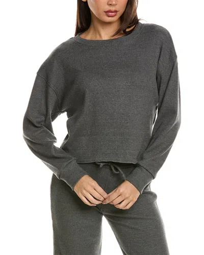 Perfectwhitetee Isla Cozy Ribbed Pullover In Charcoal In Grey