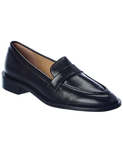 Stuart Weitzman Palmer Sleek Leather Loafers In Black