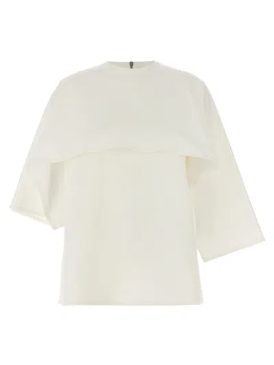 Jil Sander Integrated Cape T-shirt In White