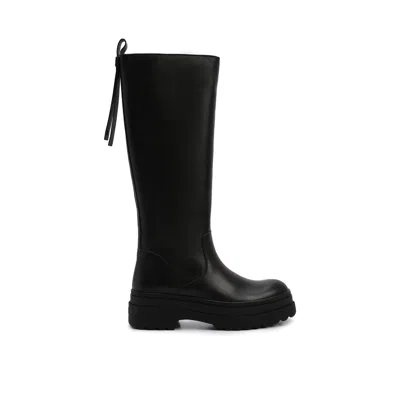 Red Valentino Leather Boots In Black