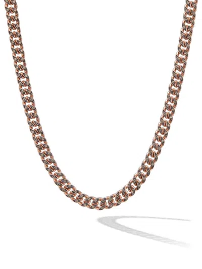 David Yurman Men's Curb Chain Necklace With Diamonds In 18k Rose Gold, 6mm, 24"l In Cognac Diamond