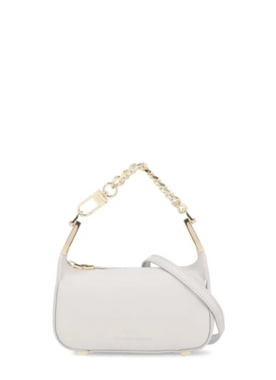 Elisabetta Franchi Pearl Grey Mini Bag With Chain In White