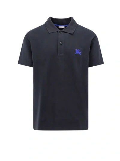 Burberry Organic Cotton Polo Shirt In Blue