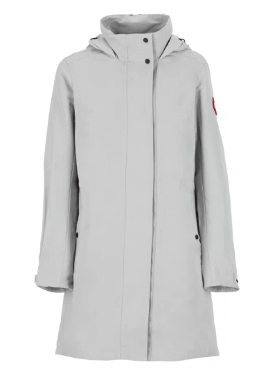 Canada Goose Light Grey Nylon Lightweight Jacket For Women In White