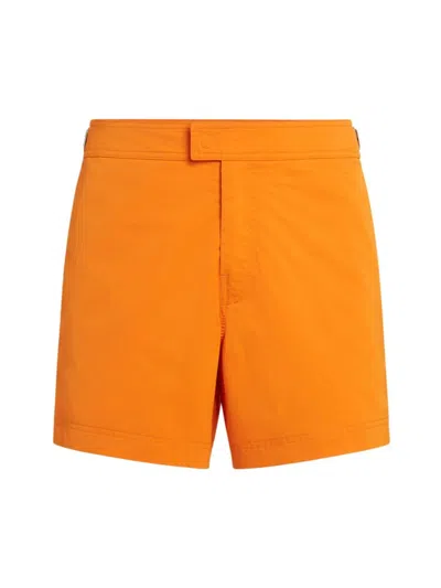 Zegna 232 Road Brand Mark Swim Short In Orange