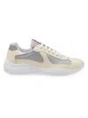 Prada Men's America's Cup Patent Leather Patchwork Sneakers In Yellow