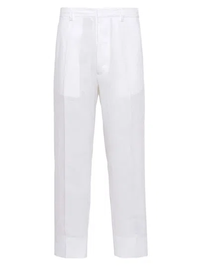 Prada Linen Pants In White