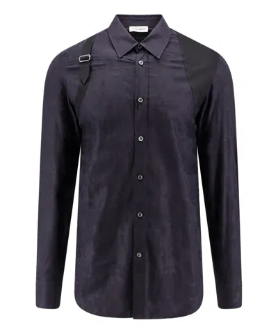 Alexander Mcqueen Organic Cotton Shirt In Black