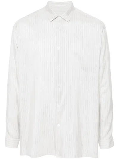 The Row Albie Striped Shirt In Grey