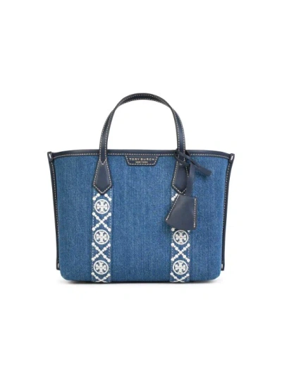 Tory Burch Shopping Perry' Blue Denim Double Handle Bag