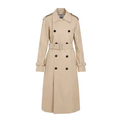 Burberry Cotton Trench Coat In Neutrals