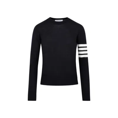 Thom Browne Relaxed Fit Wool Jumper In Black